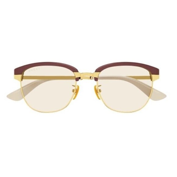 Gucci Green Gold/yellow + Burgundy Rectangular Unisex Sunglasses GG1132S 002 - Picture 6 of 7